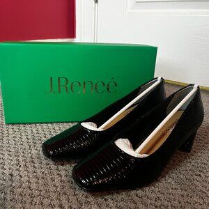 J.Renee Olivienne Lizard Print Patent Leather Pumps